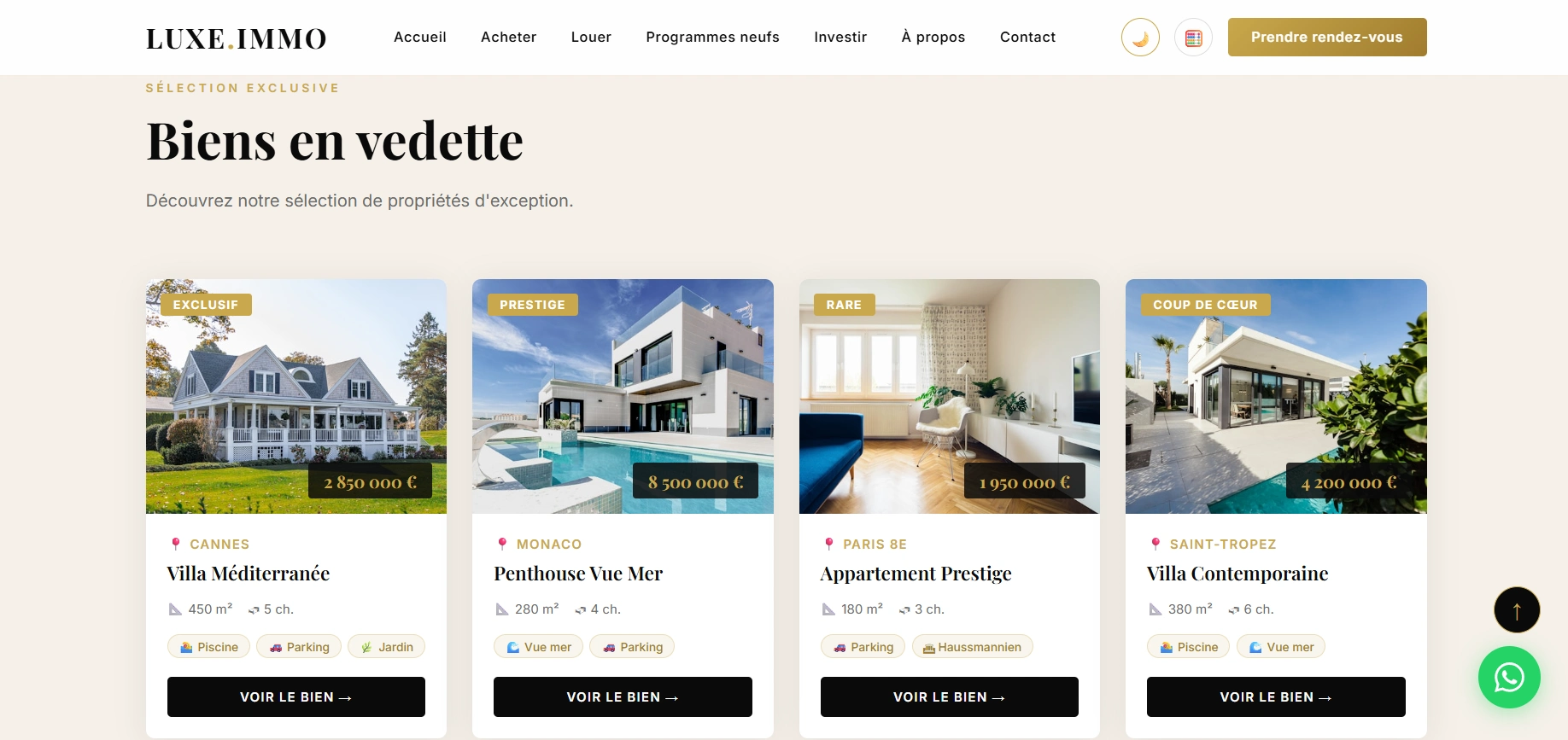 Plantilla web para agencia inmobiliaria de lujo