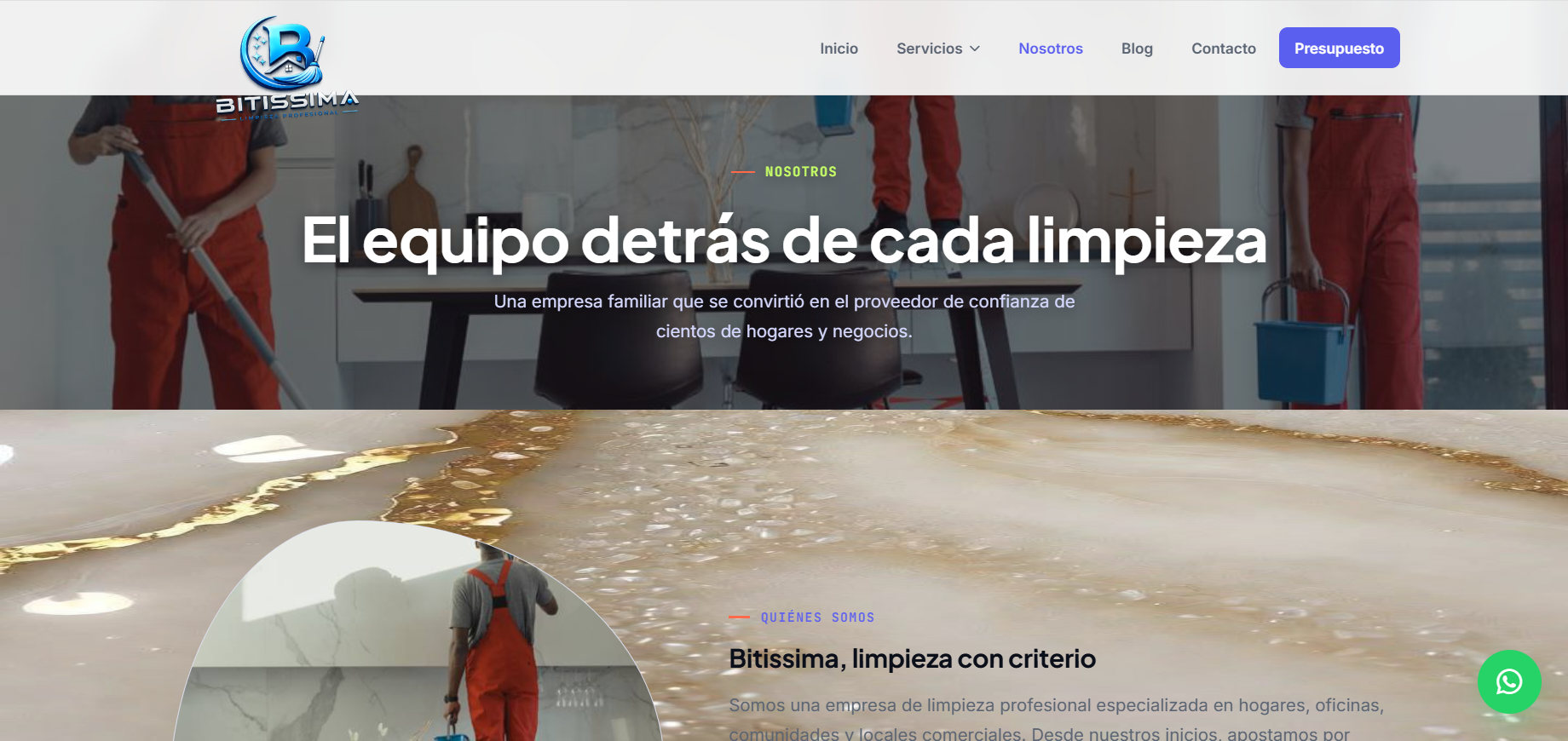 Plantilla web para empresa de limpieza